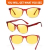 image:imageDUCO Night Vision Glasses for Men and Women Anti Glare Night Driving Glasses Polarized UV400 Protection Yellow Glasses 223 Wine Red Frame Night Vision Lens