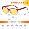 image:imageDUCO Night Vision Glasses for Men and Women Anti Glare Night Driving Glasses Polarized UV400 Protection Yellow Glasses 223 Wine Red Frame Night Vision Lens