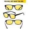 image:imageDUCO Night Vision Glasses for Men and Women Anti Glare Night Driving Glasses Polarized UV400 Protection Yellow Glasses 8016Black Frame Night Vision Lens