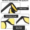 image:imageDUCO Night Vision Glasses for Men and Women Anti Glare Night Driving Glasses Polarized UV400 Protection Yellow Glasses 8016Matte Frame Night Vision Lens