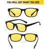 image:imageDUCO Night Vision Glasses for Men and Women Anti Glare Night Driving Glasses Polarized UV400 Protection Yellow Glasses 8016Matte Frame Night Vision Lens