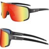 image:imageDUCO Non Polarized Cycling Sunglasses UV400 Running Shades DC0025Gunmetal Frame Revo Orange Lens
