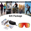 image:imageDUCO Non Polarized Cycling Sunglasses UV400 Running Shades DC0025Gunmetal Frame Revo Orange Lens