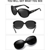 image:imageDUCO Oversized Acetate Frame Polarized Sunglasses for Women Retro Vintage Ladies Shades 1220sBlack Frame Grey Lens