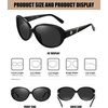 image:imageDUCO Oversized Acetate Frame Polarized Sunglasses for Women Retro Vintage Ladies Shades 1220sBlack Frame Grey Lens