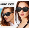 image:imageDUCO Oversized Acetate Frame Polarized Sunglasses for Women Retro Vintage Ladies Shades 1220sBlack Frame Grey Lens