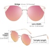 image:imageDUCO Oversized Cat Eye Sunglasses for Women Retro Round Polarized Sun Glasses UV400 Protection W018Gold Pink