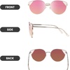 image:imageDUCO Oversized Cat Eye Sunglasses for Women Retro Round Polarized Sun Glasses UV400 Protection W018Gold Pink