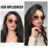 image:imageDUCO Oversized Cat Eye Sunglasses for Women Trendy Sunglasses 1201Champagne Frame Brown Lens