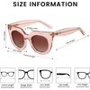 image:imageDUCO Oversized Cat Eye Sunglasses for Women Trendy Sunglasses 1201Champagne Frame Brown Lens