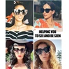 image:imageDUCO Oversized Cat Eye Sunglasses for Women Trendy Sunglasses 1201Tortoise Frame Brown Lens