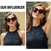 image:imageDUCO Oversized Cat Eye Sunglasses for Women Trendy Sunglasses 1201Tortoise Frame Brown Lens
