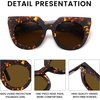 image:imageDUCO Oversized Cat Eye Sunglasses for Women Trendy Sunglasses 1201Tortoise Frame Brown Lens