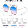 image:imageDUCO Oversized Fashion Sunglasses for Women Colorful UV Protection Lens Trendy Retro Designer Sunglasses DC1226Blue Pink