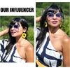 image:imageDUCO Oversized Fashion Sunglasses for Women Colorful UV Protection Lens Trendy Retro Designer Sunglasses DC1226Blue Pink