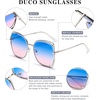 image:imageDUCO Oversized Fashion Sunglasses for Women Colorful UV Protection Lens Trendy Retro Designer Sunglasses DC1226Blue Pink