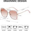 image:imageDUCO Oversized Fashion Sunglasses for Women Colorful UV Protection Lens Trendy Retro Designer Sunglasses DC1226Gold Frame Gradient Brown Lens