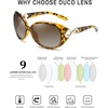 image:imageDUCO Oversized Polarized Sunglasses for Women Retro Trendy Frame Vintage Ladies Shades UV Protection 1220