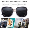 image:imageDUCO Oversized Square Polarized Sunglasses for Women Diamond Trim Style UV Protection Designer Sun Glasses DC1225Black Grey