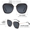 image:imageDUCO Oversized Square Polarized Sunglasses for Women Diamond Trim Style UV Protection Designer Sun Glasses DC1225Black Grey