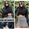 image:imageDUCO Oversized Square Polarized Sunglasses for Women Diamond Trim Style UV Protection Designer Sun Glasses DC1225Black Grey