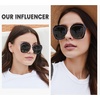 image:imageDUCO Oversized Square Polarized Sunglasses for Women Diamond Trim Style UV Protection Designer Sun Glasses DC1225Black Grey