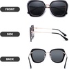 image:imageDUCO Oversized Square Polarized Sunglasses for Women Diamond Trim Style UV Protection Designer Sun Glasses DC1225Black Grey