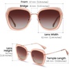 image:imageDUCO Oversized Square Polarized Sunglasses for Women Diamond Trim Style UV Protection Designer Sun Glasses DC1225Transparent Brown