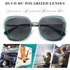 image:imageDUCO Oversized Square Polarized Sunglasses for Women Diamond Trim Style UV Protection Designer Sun Glasses DC1225Transparent Green