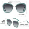 image:imageDUCO Oversized Square Polarized Sunglasses for Women Diamond Trim Style UV Protection Designer Sun Glasses DC1225Transparent Green