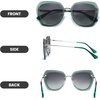 image:imageDUCO Oversized Square Polarized Sunglasses for Women Diamond Trim Style UV Protection Designer Sun Glasses DC1225Transparent Green