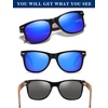 image:imageDUCO Polarized Driving Handmade Walnut Wooden 100 UV 400 Protection Sunglasses for Men 2141Blue Lens Walnut Temple