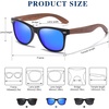 image:imageDUCO Polarized Driving Handmade Walnut Wooden 100 UV 400 Protection Sunglasses for Men 2141Blue Lens Walnut Temple