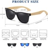 image:imageDUCO Polarized Driving Handmade Walnut Wooden 100 UV 400 Protection Sunglasses for Men 2141Grey Lens Bamboo Temple