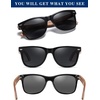 image:imageDUCO Polarized Driving Handmade Walnut Wooden 100 UV 400 Protection Sunglasses for Men 2141Grey Lens Walnut Temple