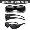 image:imageDUCO Polarized Fitover Sunglasses UV400 Protection amp HD for Unisex 895302 M Black Frame Gray Lens