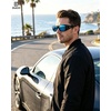 image:imageDUCO Polarized Fitover Sunglasses UV400 Protection amp HD for Unisex 895304 M Black Frame Revo Blue Lens