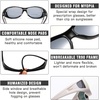 image:imageDUCO Polarized Fitover Sunglasses UV400 Protection amp HD for Unisex 895306 M Black Frame Red Temple Grey Lens