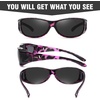 image:imageDUCO Polarized Fitover Sunglasses UV400 Protection amp HD for Unisex 895308 M Purple Tortoise Frame Grey