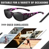 image:imageDUCO Polarized Fitover Sunglasses UV400 Protection amp HD for Unisex 895308 M Purple Tortoise Frame Grey