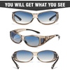 image:imageDUCO Polarized Fitover Sunglasses UV400 Protection amp HD for Unisex 895309 M Transparent Brown Frame Blue Lens