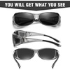 image:imageDUCO Polarized Fitover Sunglasses UV400 Protection amp HD for Unisex 895310 M Clear Grey Frame Grey