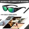 image:imageDUCO Polarized Fitover Sunglasses UV400 Protection amp HD for Unisex 8953M Black Frame Revo Green