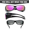image:imageDUCO Polarized Fitover Sunglasses UV400 Protection amp HD for Unisex 8953M Black Frame Revo Purple