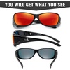 image:imageDUCO Polarized Fitover Sunglasses UV400 Protection amp HD for Unisex 8953M Black Frame Revo Red