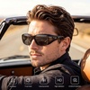 image:imageDUCO Polarized Fitover Sunglasses UV400 Protection amp HD for Unisex 8953M Black Frame Yellow Temple Grey Lens