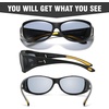 image:imageDUCO Polarized Fitover Sunglasses UV400 Protection amp HD for Unisex 8953M Black Frame Yellow Temple Grey Lens