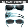 image:imageDUCO Polarized Fitover Sunglasses UV400 Protection amp HD for Unisex 8953M Clear Blue Frame Grey