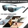 image:imageDUCO Polarized Fitover Sunglasses UV400 Protection amp HD for Unisex 8953M Clear Blue Frame Grey