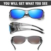 image:imageDUCO Polarized Fitover Sunglasses UV400 Protection amp HD for Unisex 8953M Clear Grey Frame Revo Blue
